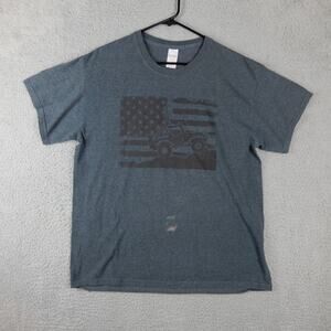 Jeep Shirt Mens Grey Large Retro Gildan Tag Wrangler Rock Crawler Off Road 4x4